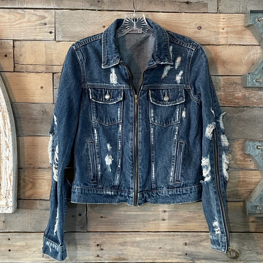 Distressed Denim Jacket
